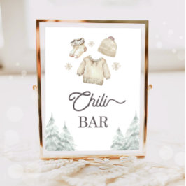 Póster Comida de Bar de Chili Bebé de Invierno Está Frío 