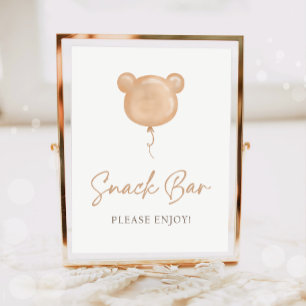 Póster Comida de barra de snacks Oso de peluche Globo Cum