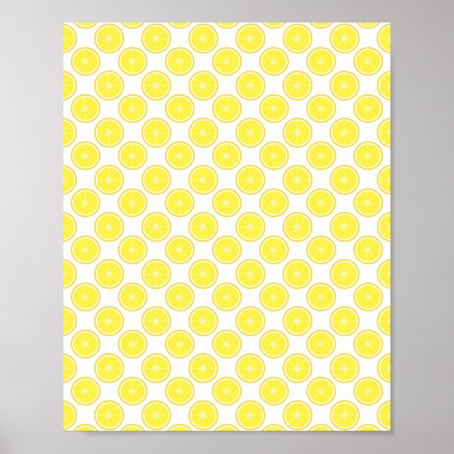 Póster Comida de cítricos de limón amarillo lindo (Frente)