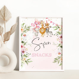 Póster Comida de cumpleaños con aperitivos de Safari
