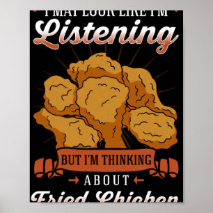 Póster Comida de Pollo Frito Marinada Aperitivo Rebozado
