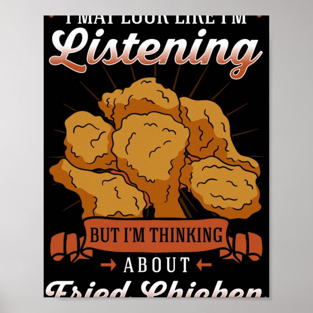 Póster Comida de Pollo Frito Marinada Aperitivo Rebozado  (Frente)