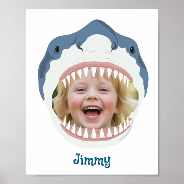 Póster Comida de tiburón Tu foto comida por tiburones (Frente)