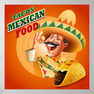 Póster Comida del mexicano del Tacos