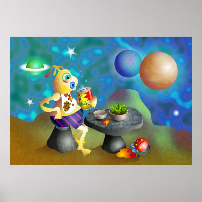 Póster Comida en el espacio (Frente)