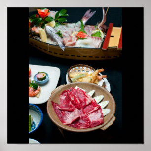 Póster Comida en Japón, comida japonesa