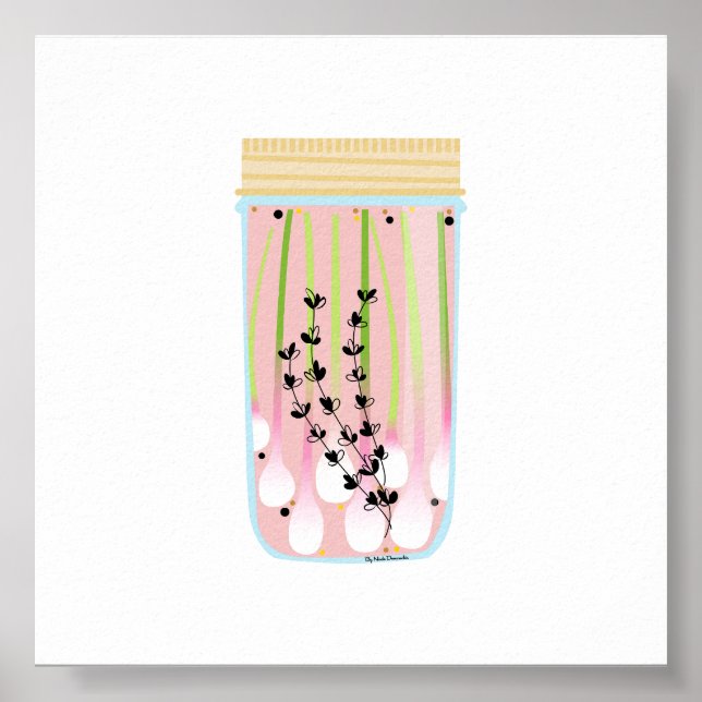 Póster Comida en lata - Cebollas de primavera recolectada (Frente)