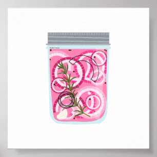 Póster Comida en lata - Cebollas rojas recolectadas