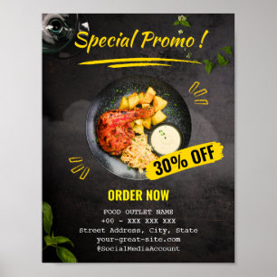 Póster Comida especial de restaurante de promoción con de