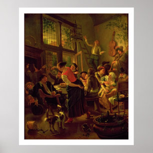 Póster Comida familiar (aceite sobre lienzo)