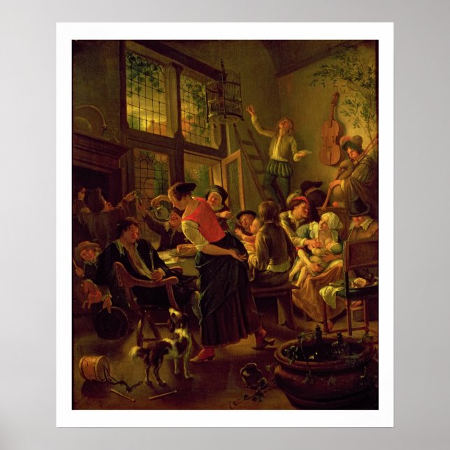 Póster Comida familiar (aceite sobre lienzo) (Frente)