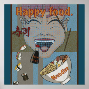 Póster Comida feliz