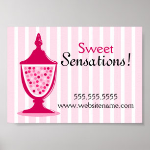 Póster Comida fría del caramelo y tabla del postre