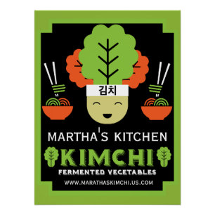 Póster Comida hecha en casa de cocina Kimchi