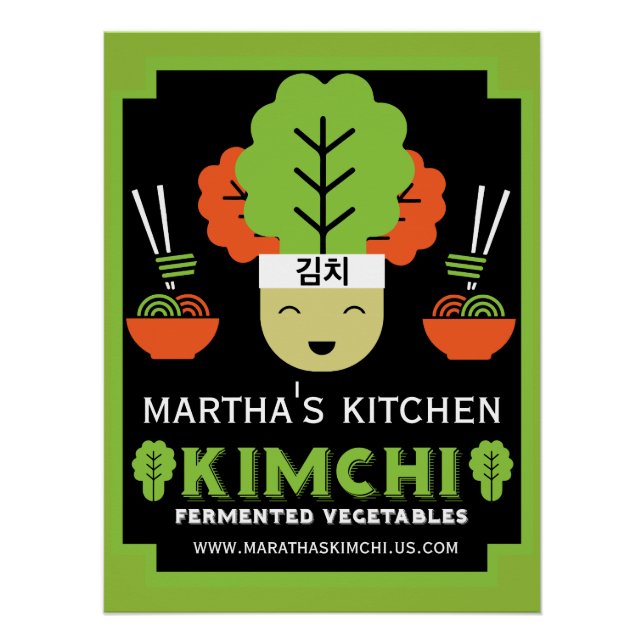 Póster Comida hecha en casa de cocina Kimchi (Anverso)
