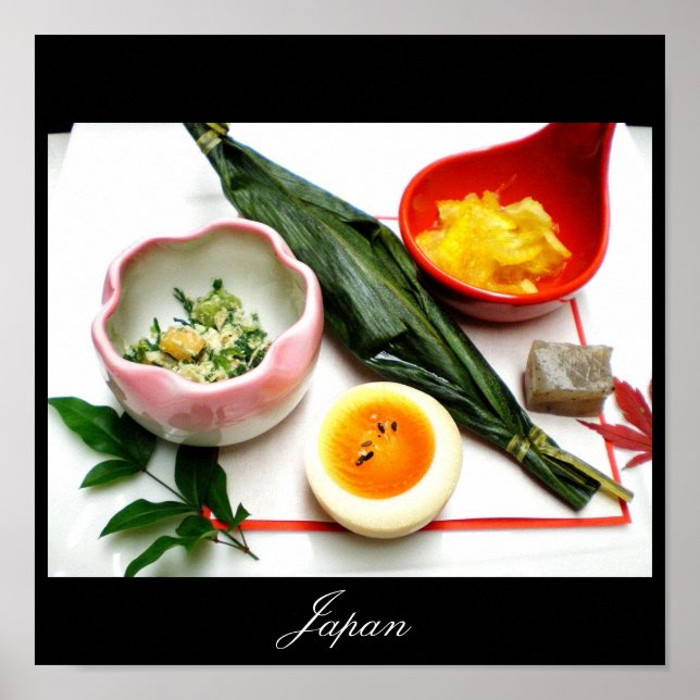 Póster Comida japonesa e imágenes de Japón (Frente)