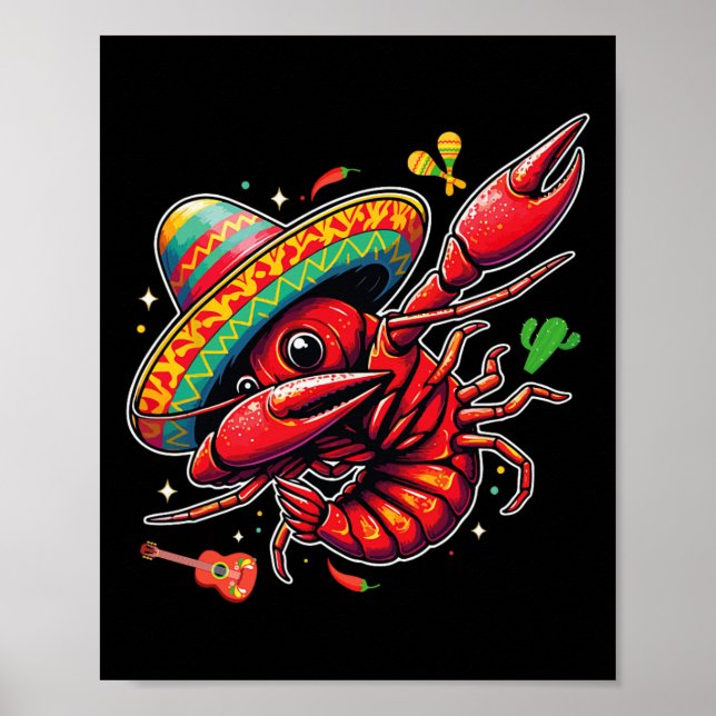 Póster Comida Mexicana Fiesta Divertida Cinco De Mayo Can (Frente)