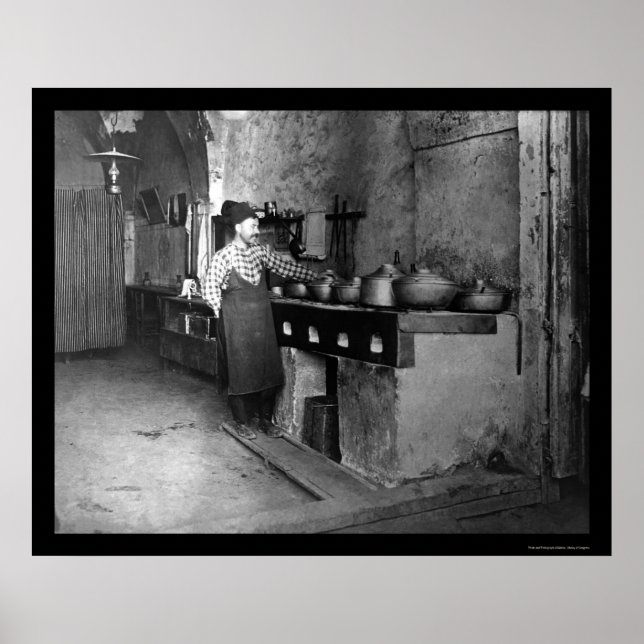 Póster Comida para cocinar en Jerusalén, Palestina, 1888 (Frente)