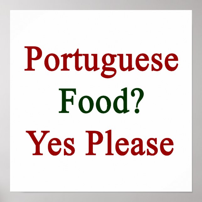 Póster Comida portuguesa Sí Por Favor (Frente)