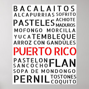 Póster Comida puertorriqueña
