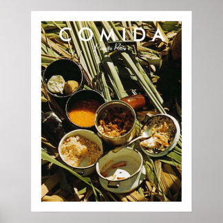 Póster Comida puertorriqueña, historia, Puerto Rico