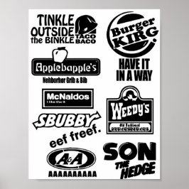 Póster Comida rápida falsa