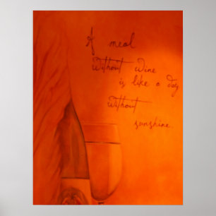 Póster Comida sin Poster de vino
