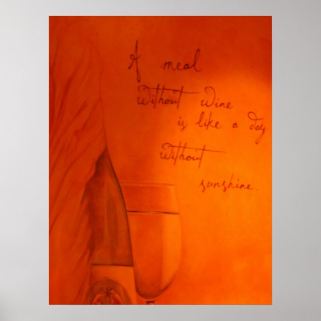 Póster Comida sin Poster de vino (Frente)