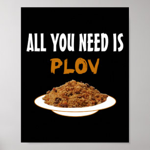 Póster Comida uzbeka bujariana divertida - Plov Lover Bbq