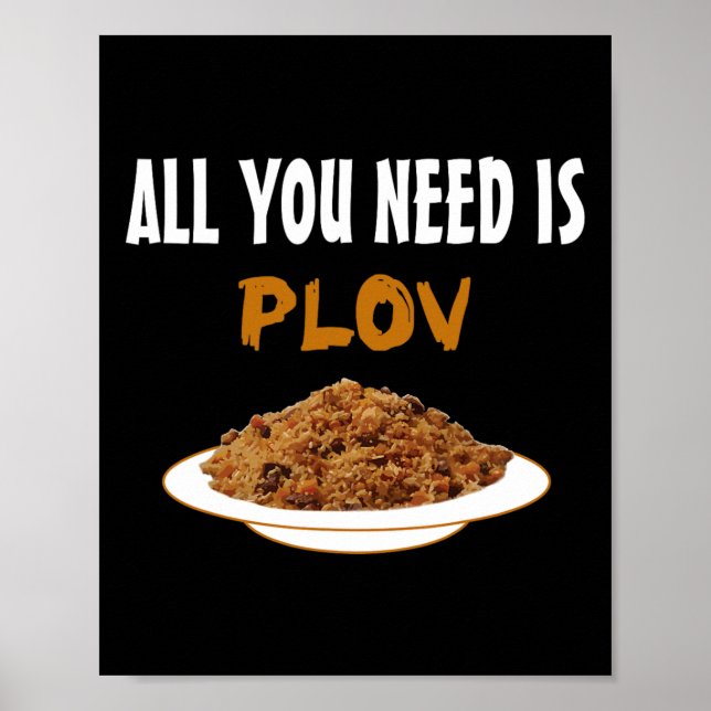 Póster Comida uzbeka bujariana divertida - Plov Lover Bbq (Frente)