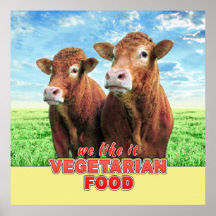 Póster COMIDA VEGETARIANA tenemos gusto de ella