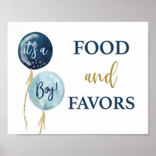 Póster Comida y favorece a los globos azules bebé chile d