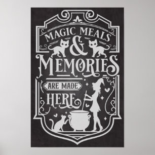 Póster Comidas Mágicas Y Recuerdos De Halloween
