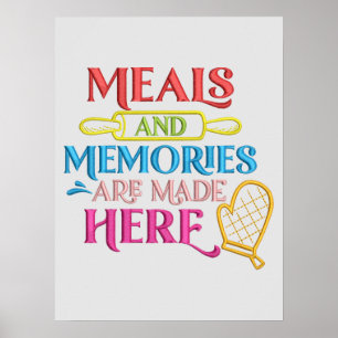 Póster Comidas Recuerdos Hechos Aquí Cita De Cocina