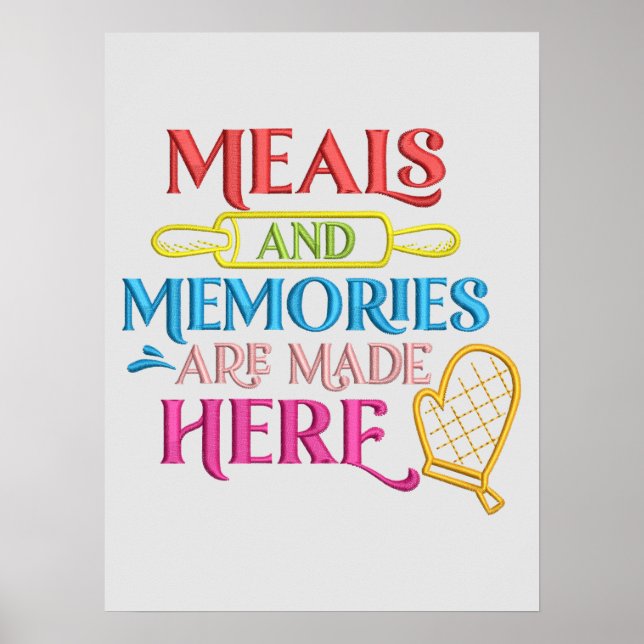 Póster Comidas Recuerdos Hechos Aquí Cita De Cocina (Frente)