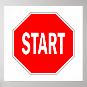 Póster comience la parada del símbolo de la muestra del