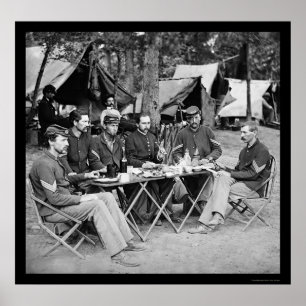 Póster Comiendo en el lío del campo en Bealeton, VA 1863