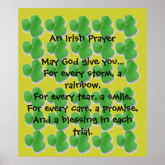 Póster Comienza Con $11.20 Una Oración Irlandesa