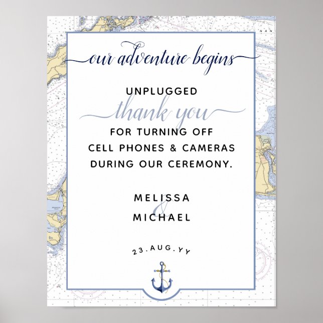 Póster Comienza nuestra aventura | Boda del Viñedo de Mar (Frente)