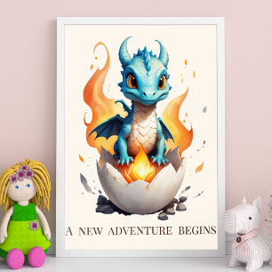 Póster Comienza una nueva aventura Dragón bebé