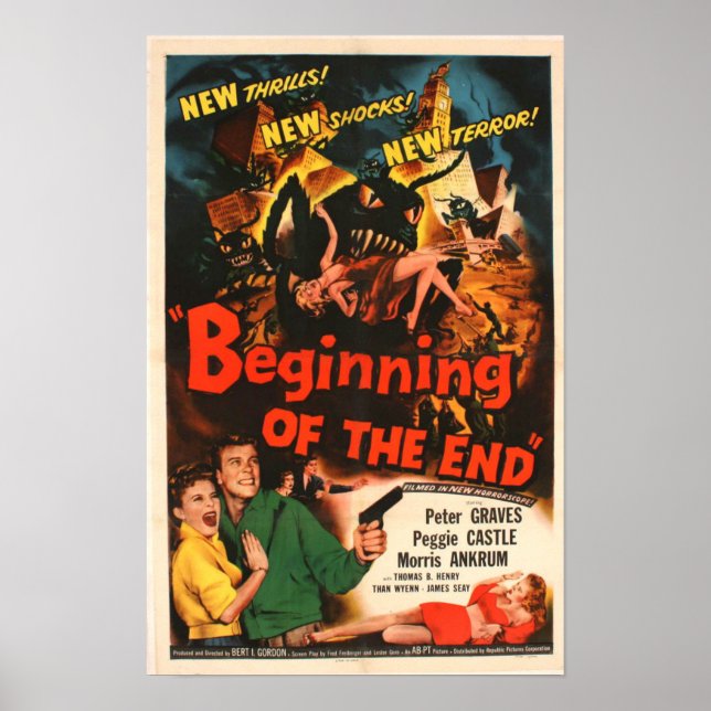 Póster Comienzo del poster de cine de época de finales de (Frente)