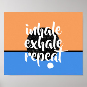 Póster comillas de motivación de repetición de inhalació