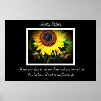 Póster comillas Hellen Keller Sunflower