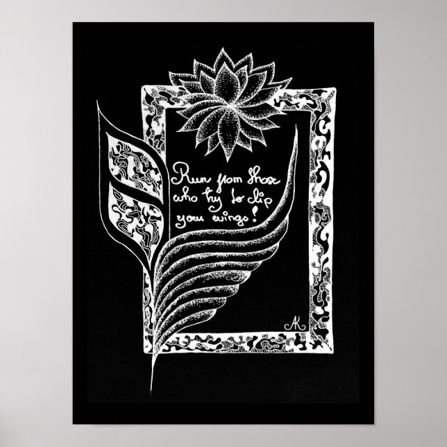 Póster comillas inspiradoras rojas (Frente)