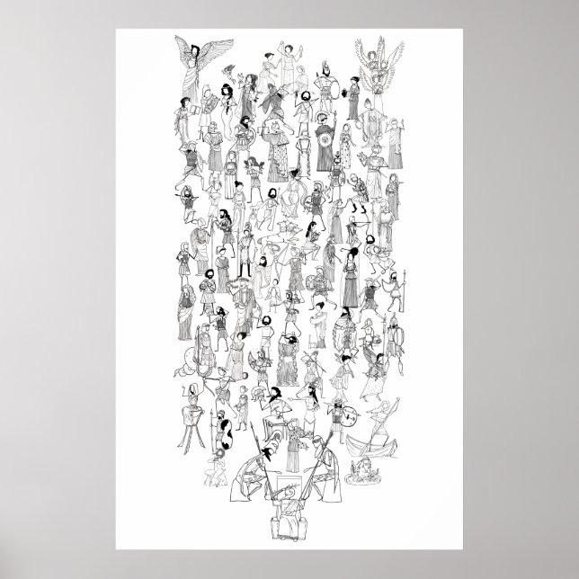 Póster Comix de mitos griegos - personajes de mitos selec (Frente)