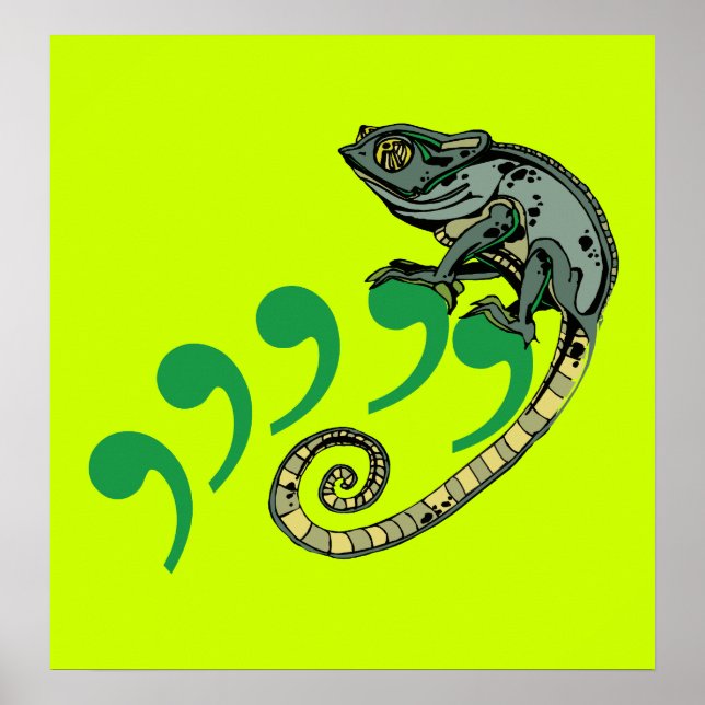 Póster Comma Chameleon Poster $24.95 (Frente)