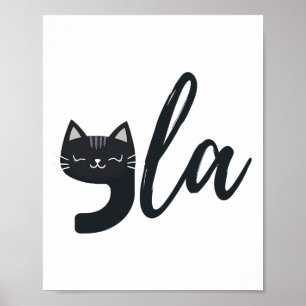 Póster Comma de gato lindo gracioso La graciosa Kamala Ha
