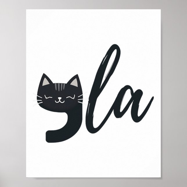 Póster Comma de gato lindo gracioso La graciosa Kamala Ha (Frente)