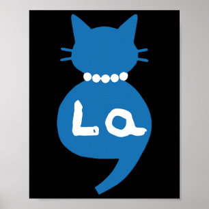 Póster Comma de zapatos de gato retro recortado La Kamala