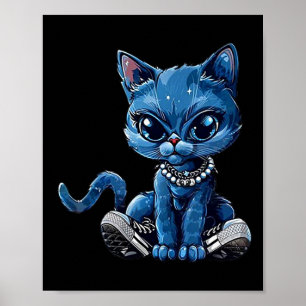 Póster Comma de zapatos de tazas de gato retro La Kamala 